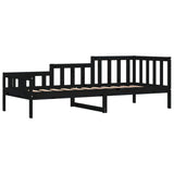 Day Bed without Mattress Black 90x190 cm Single Solid Wood Pine 840375