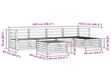 Outdoor Sofa Set 6 pcs White Solid Acacia Wood 3391694