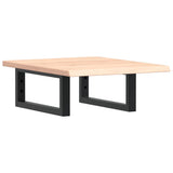 Basin Shelf Wall Mounted Steel and Solid Wood Oak 3302533