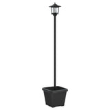 Solar Lamp Post with Planter Black 32 x 32 x 158 cm 42042692