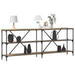 ZNTS Console Table Artisan Oak 200x30x75 cm Engineered Wood & Steel 863446
