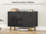 Modern Luxe High Gloss Sideboard, with Hairpin Legs - Black T3398P377928