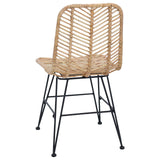 Dining Chair 2 pcs Rattan and Iron Natural 44.5 x 54.5 x 85 cm 42011550