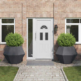 Planter 2 pcs Anthracite 100 x 100 x 80 cm Steel 884029