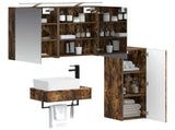 Bathroom Cabinet Set 4 pcs Smoked Oak Engineered Wood 3407387
