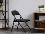 4pcs Elegant Foldable Iron & PVC Chairs for Convention & Exhibition Black 41844164