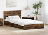 Storage Bed with Drawer Smoked Oak 90 x 190 cm Engineered Wood 3410844