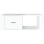 ZNTS Coffee Table High Gloss White 100x50.5x35 cm Engineered Wood 816538