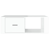 ZNTS Coffee Table High Gloss White 100x50.5x35 cm Engineered Wood 816538