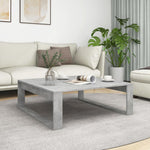 ZNTS Coffee Table Concrete Grey 100x100x35 cm Engineered Wood 808634