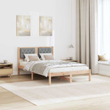 Bed Frame Light Grey 135 x 190 cm Solid Pine Wood 878199