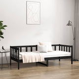 Day Bed without Mattress Black 90x190cm Solid Wood Pine 814648