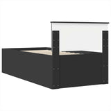 Bed Frame with Headboard Black 90 x 190 cm Engineered Wood 3408614
