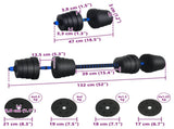 2-in-1 Dumbbell Set 40kg Black and Blue Cement and Iron Sand 3442916