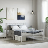 Metal Bed Frame without Mattress with Footboard White 120x190cm 355527