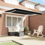 Retractable Awning Manual Black 350 x 250 cm Fabric 3330321