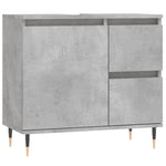 ZNTS 3 Piece Bathroom Furniture Set Concrete Grey Engineered Wood 3190217