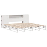Bookcase Bed without Mattress White 180x200 cm Super King Solid Wood 3323885