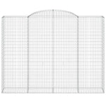 Arched Gabion Baskets 3 pcs 300x50x220/240 cm Galvanised Iron 3146810