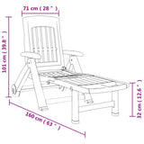 Folding Sun Lounger White Polypropylene 160 x 71 x 101 cm 364696