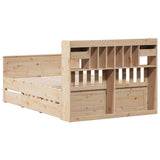 Bookcase Bed without Mattress 140x190 cm Solid Wood Pine 3308933
