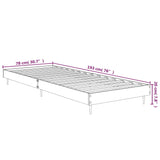 Bed Frame without Mattress Black 75x190 cm Small Single Engineered Wood 832310