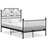 Bed Frame without Mattress Black Metal 120x200 cm 324847