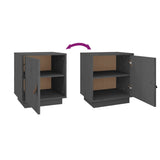 Bedside Cabinets 2 pcs Grey 40x34x45 cm Solid Wood Pine 818280