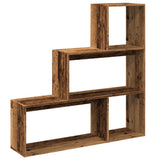 Room Divider Bookcase 3-Tier Old Wood 123x29x123 cm Engineered Wood 857992