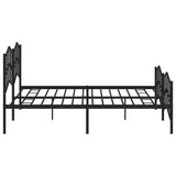 Metal Bed Frame without Mattress with Footboard Black 193x203cm 373813