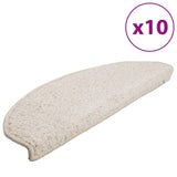 Stair Mats 10 pcs 65x21x4 cm White Half Round Large 149811