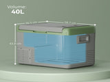 40L Portable Car Refrigerator - Light Green and Grey T3398P349484
