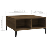 Coffee Table Brown Oak 60x60x30 cm Engineered Wood 813169