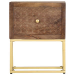 ZNTS Bedside Cabinet 40x30x50 cm Solid Mango Wood 286554