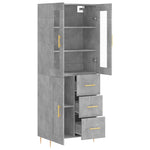 Highboard Concrete Grey 69.5x34x180 cm Engineered Wood 3198653