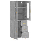 Highboard Concrete Grey 69.5x34x180 cm Engineered Wood 3198653