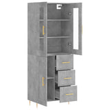 Highboard Concrete Grey 69.5x34x180 cm Engineered Wood 3198653