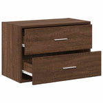 ZNTS Cabinet with 2 Drawers Brown Oak 60x31x40 cm Engineered Wood 858833