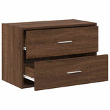 ZNTS Cabinet with 2 Drawers Brown Oak 60x31x40 cm Engineered Wood 858833