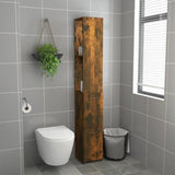 Bathroom Cabinet Smoked Oak 25x26.5x170 cm Engineered Wood 815960