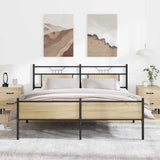 Metal Bed Frame without Mattress Sonoma Oak 160x200 cm 3325124
