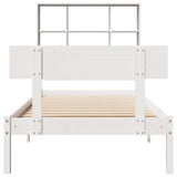 Bookcase Bed without Mattress White 90x190 cm Single Solid Wood Pine 3321795