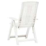 Garden Chair Set of 2 White Plastic Medium Foldable 48766