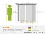 5ft x 3ft Metal Garden Storage Shed, Outdoor Tool Shed with Sloped Roof, Lockable Door for Tools, T3398P318671