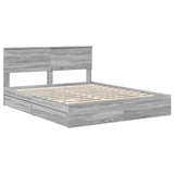 Storage Bed Grey Sonoma 160 x 200 cm Engineered Wood 3410782