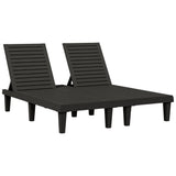 Double Sun Lounger Black 155x138x83 cm Polypropylene 364150