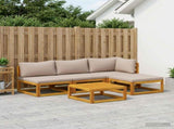 Sofa Set 5 pcs Natural Solid Acacia Wood 3417216
