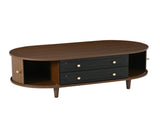 100 x 50 x 36 cm, living room coffee, walnut wood finish. Coffee with two drawers, sofa N605P439636N