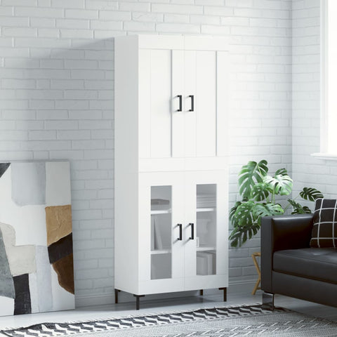 Highboard White 69.5x34x180 cm Engineered Wood 3199617