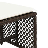Garden Stools with Cushions 4 pcs Brown 41x41x36 cm Poly Rattan 365051